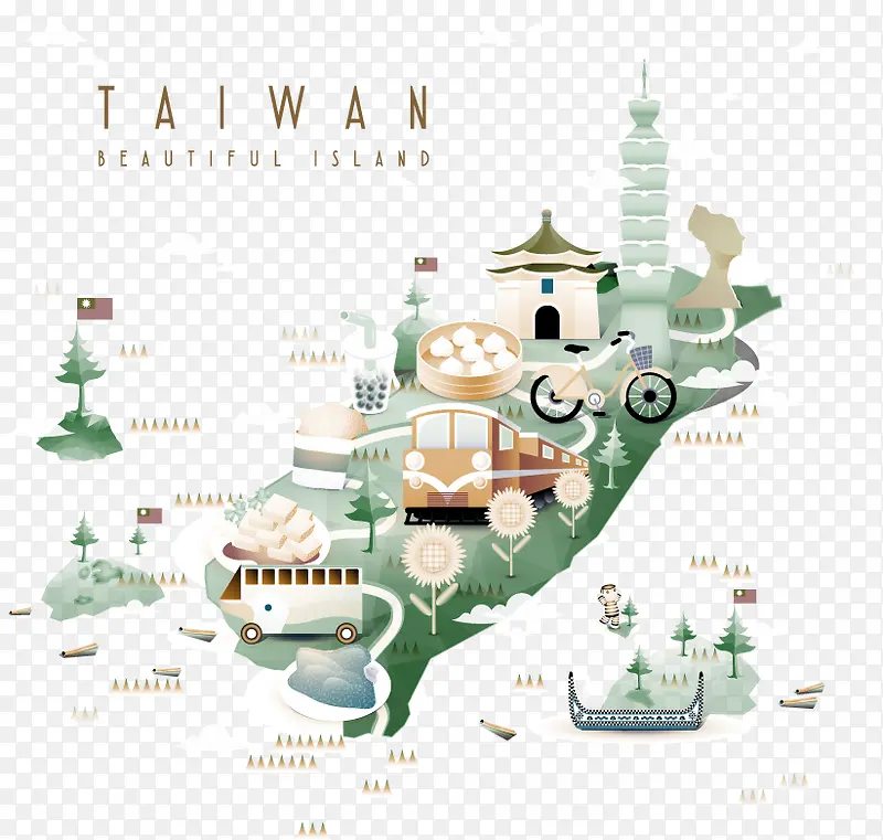 装饰台湾景点著名建筑标注