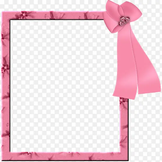粉色彩带装饰相框