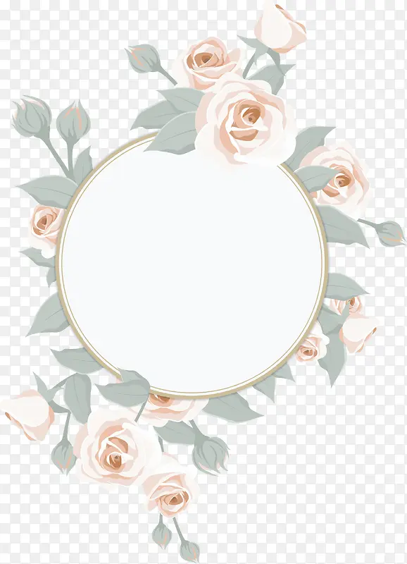 白玫瑰装饰标题框