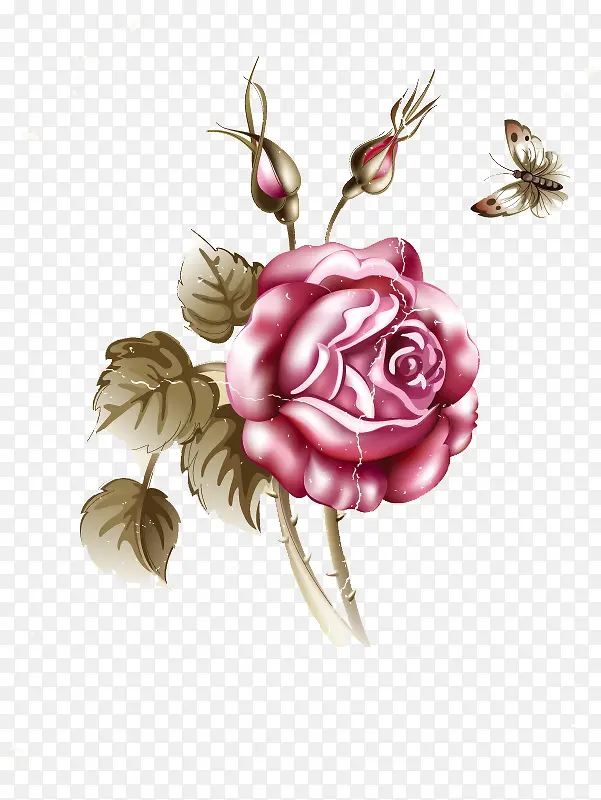 水墨玫瑰花朵背景