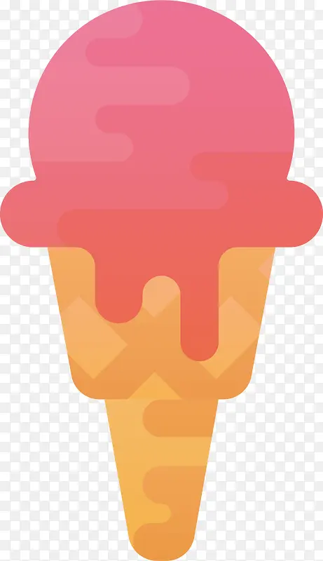 矢量图玫红色的冰淇淋