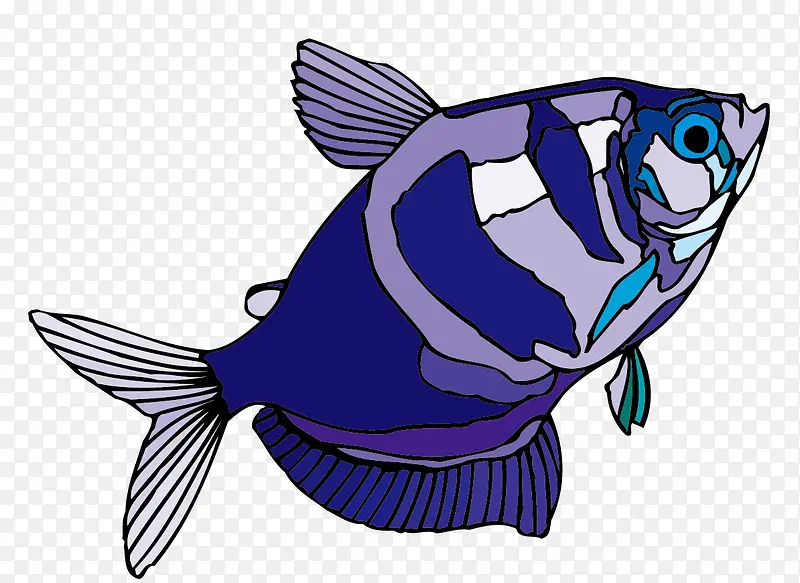 矢量深蓝色观赏鱼