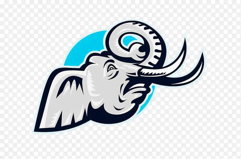 卡通版大象头装饰logo