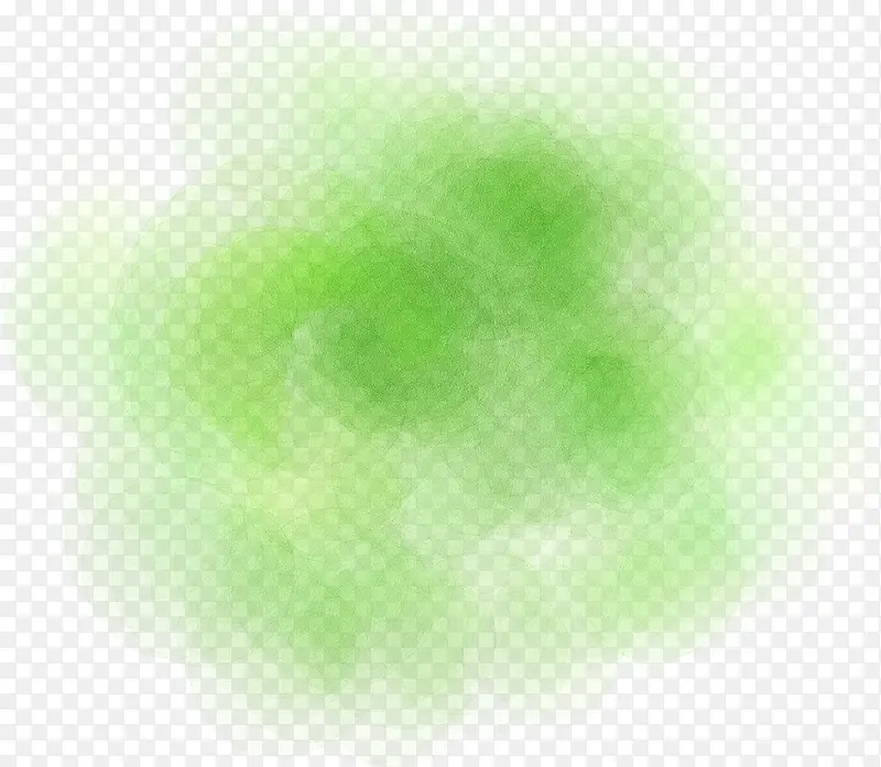 手绘绿色抽象白云