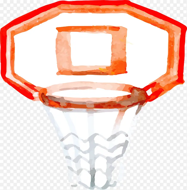 水彩风格篮球框