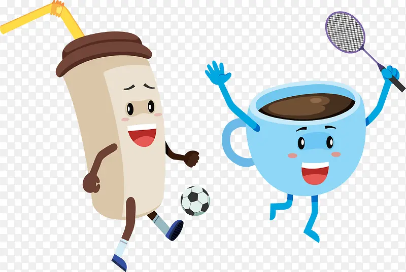 踢足球的咖啡杯