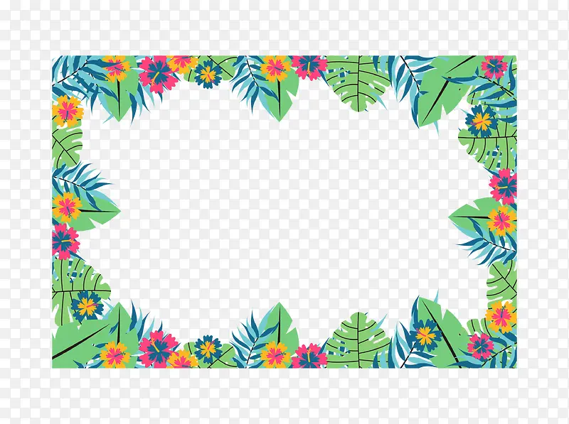 热带树叶标题框