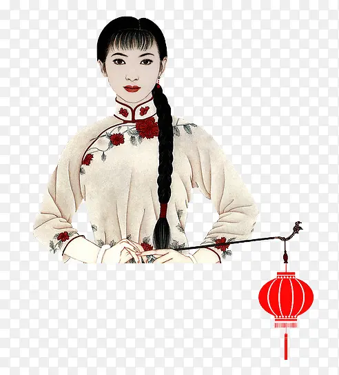 美女提灯笼