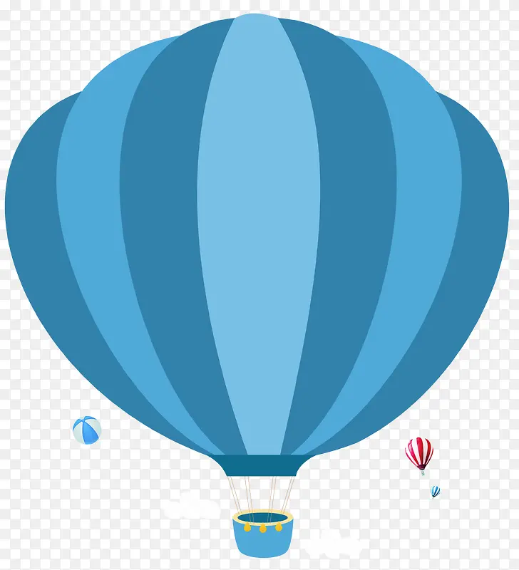 卡通蓝色热气球背景