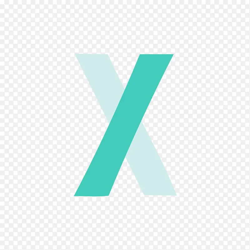 蓝绿色字母X