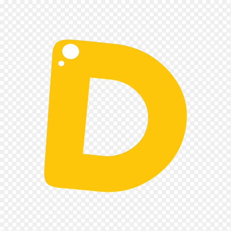 黄白色大写字母D