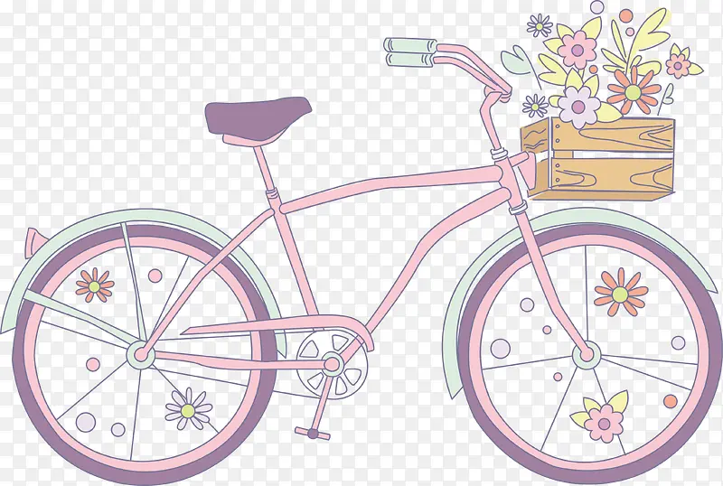 手绘紫色自行车相下载