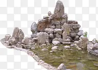 公园景观石头湖泊