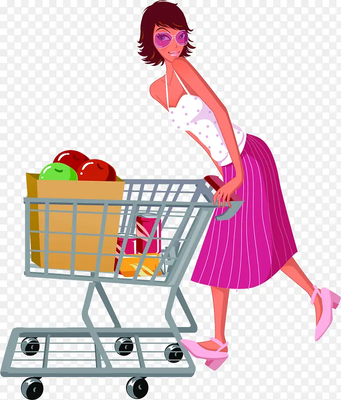 女性活动超市购物