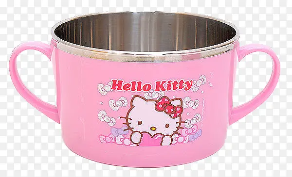 粉色猫咪儿童碗