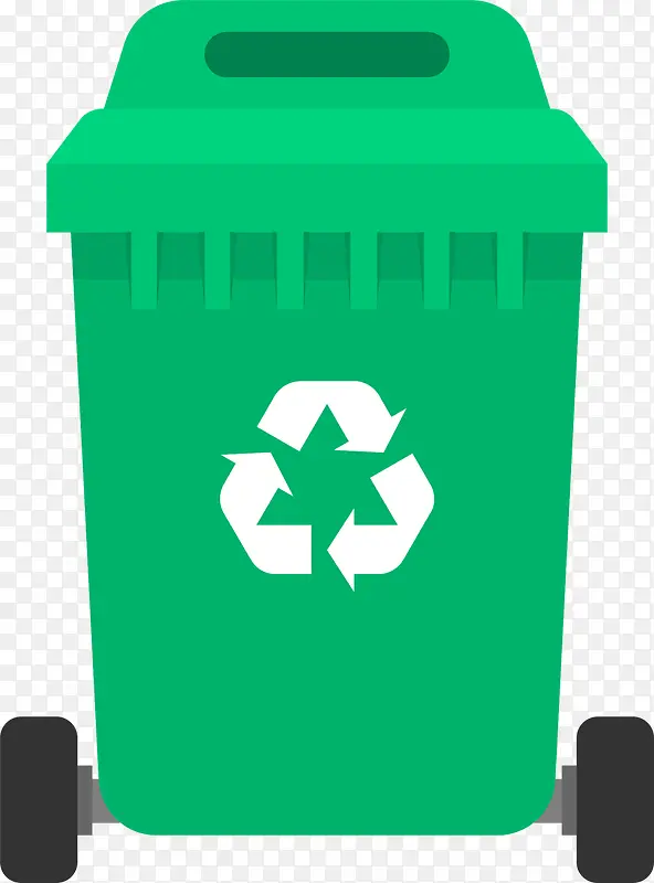 绿色立体卡通垃圾桶