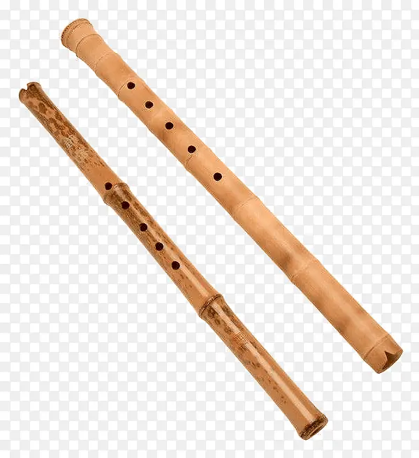 两支竹笛子素材