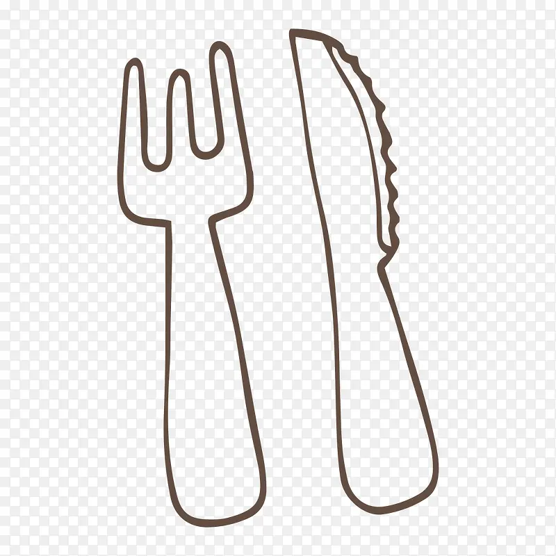 手绘食物刀叉刀具