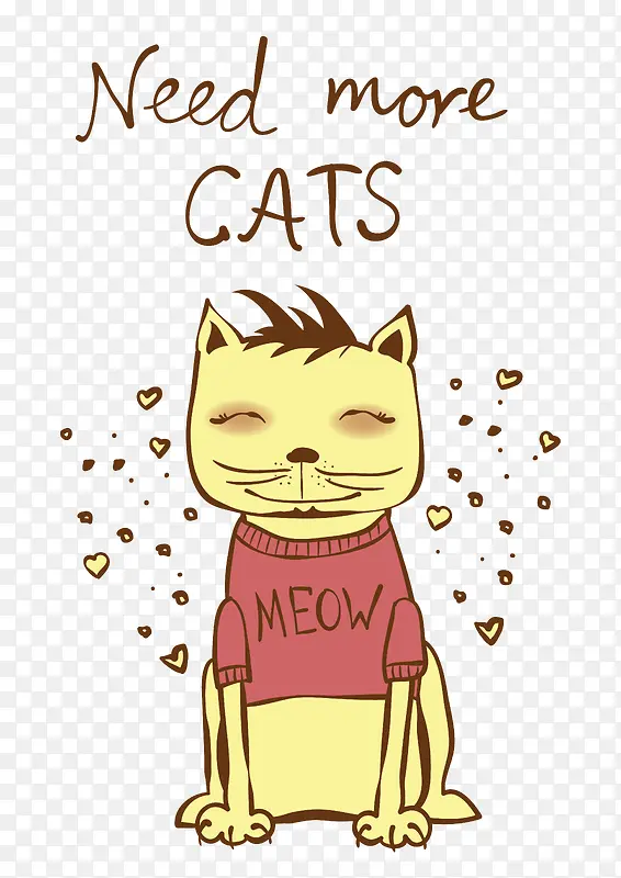 卡通插画小猫装饰
