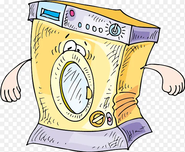 卡通滚筒洗衣机矢量