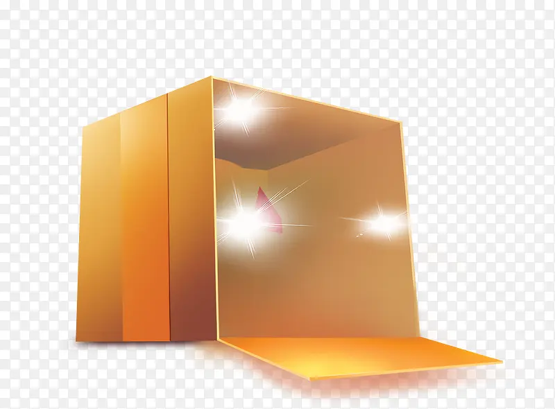 黄色空纸箱设计亮光礼盒