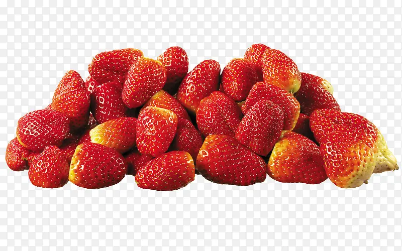 一堆新鲜草莓