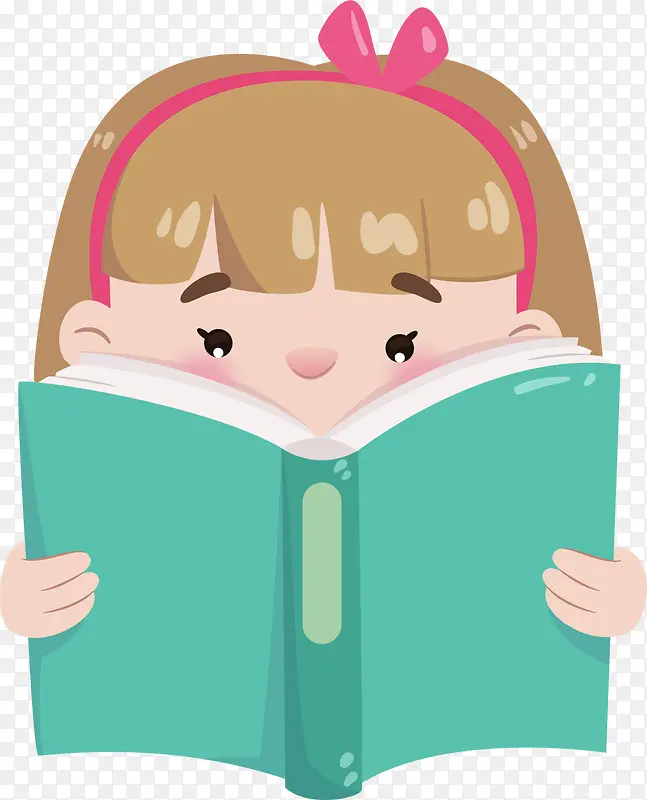 世界读书日看书的小女孩