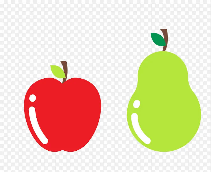 矢量卡通简洁扁平化水果苹果