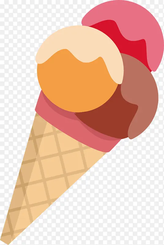 彩色冰淇淋球矢量图