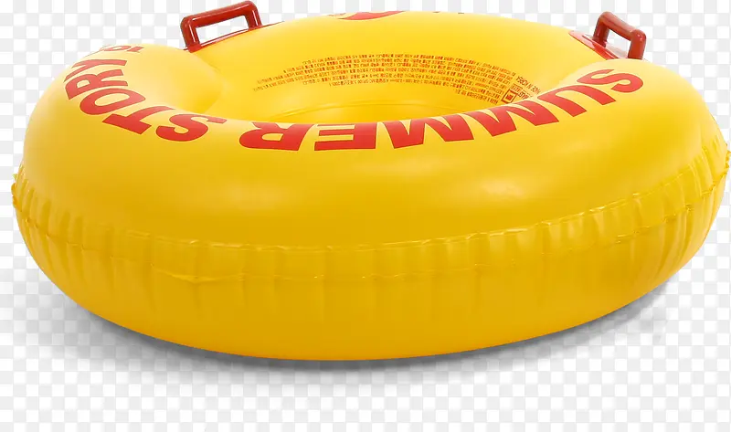夏日海报黄色手绘游泳圈