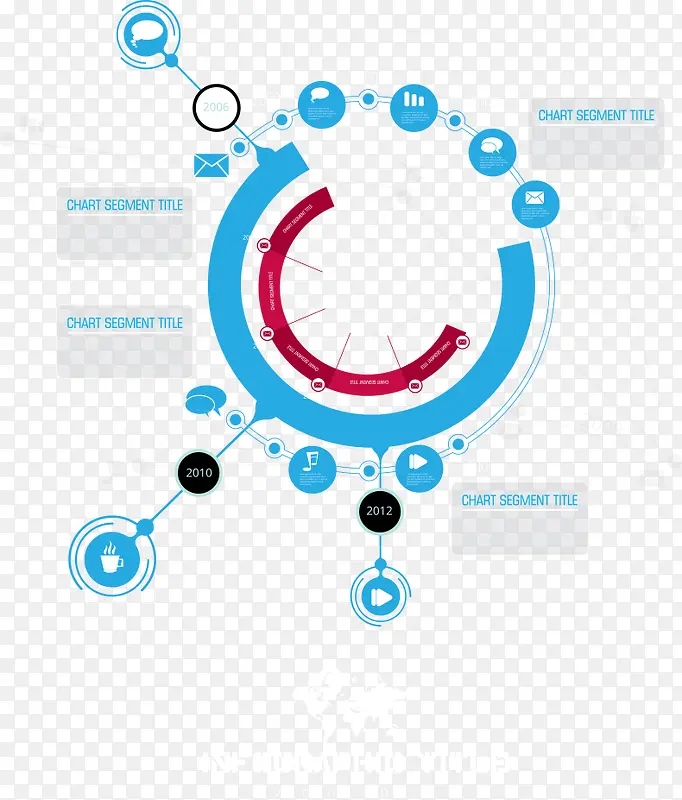 矢量蓝色圆环图表