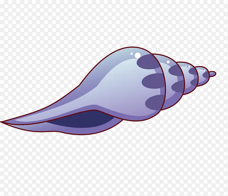 矢量卡通手绘紫色海螺