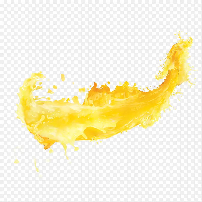 金黄色果汁飞溅