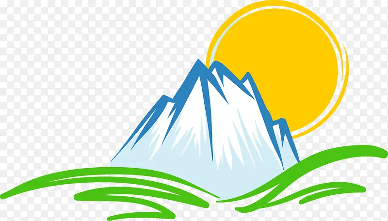 矢量太阳和山