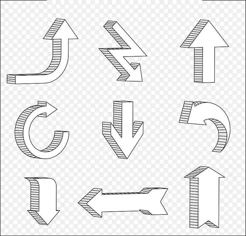 矢量手绘箭头