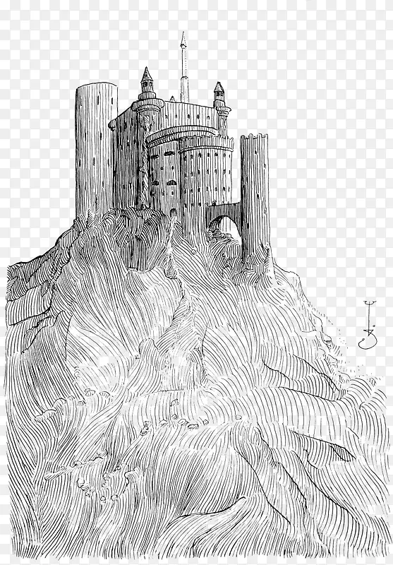 手绘城堡背景