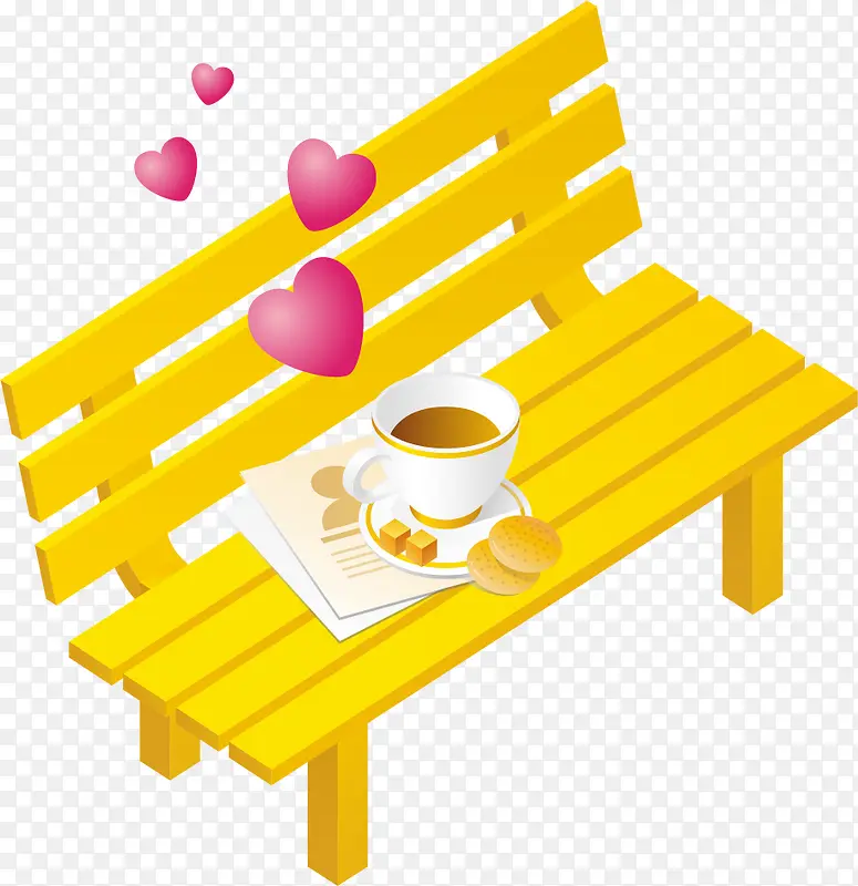 精美爱情情人节座椅心糕点咖啡奶
