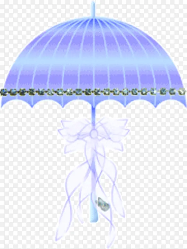 蓝色夏日卡通雨伞