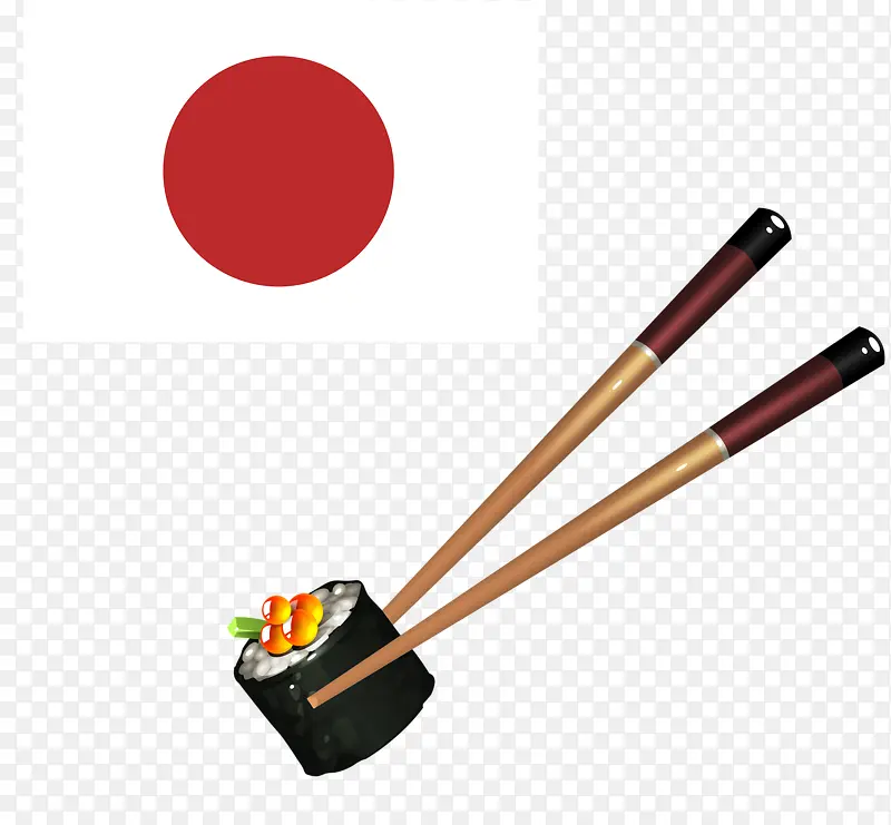 手绘日本美食筷子
