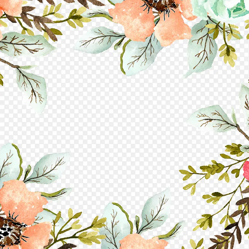 小清新花卉装饰海报边框