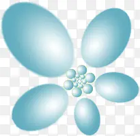 分子结构形状组成的蓝色花