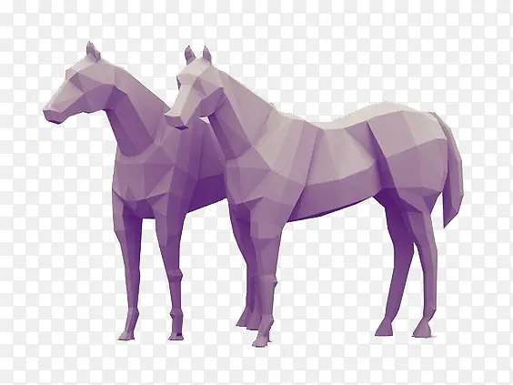3D打印紫色一对马