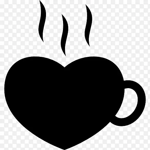 咖啡杯热心的形状图标