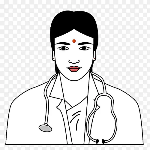 印度女医生卡通