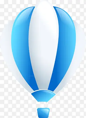 摄影手绘蓝色热气球