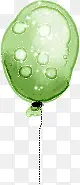 摄影手绘插画绿色热气球