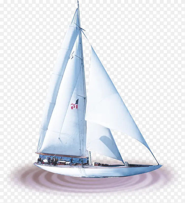创意合成海上的白色帆船