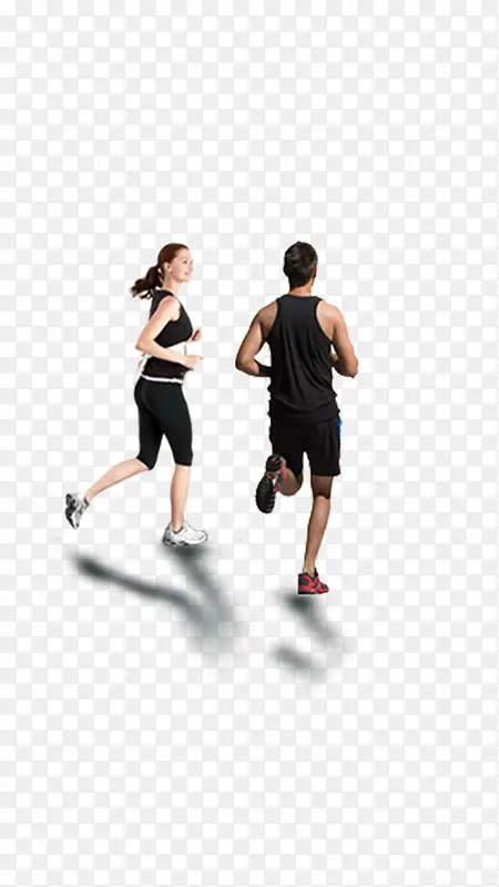 跑步 慢跑 情侣 双人 两人跑步锻炼散步