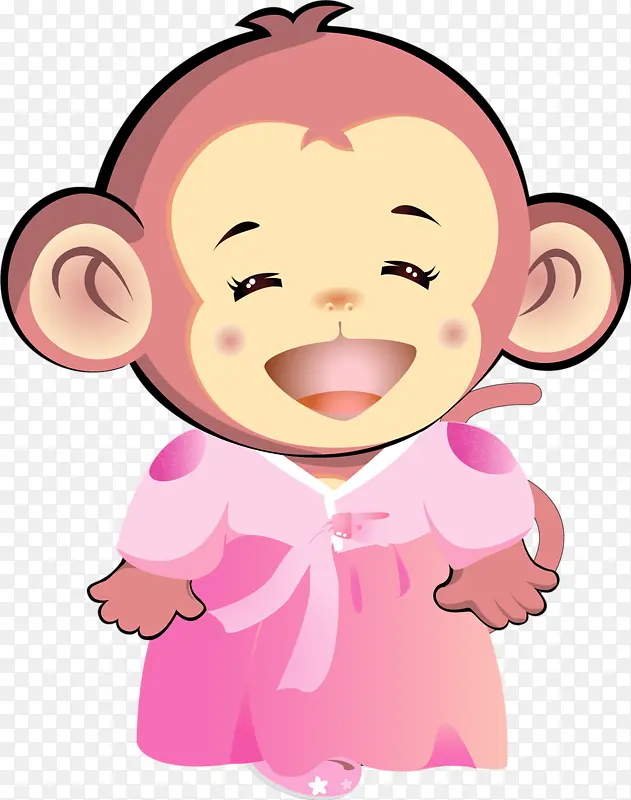粉色小猴子