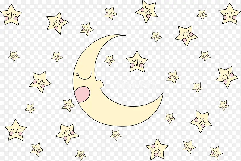 睡熟的星星和月亮